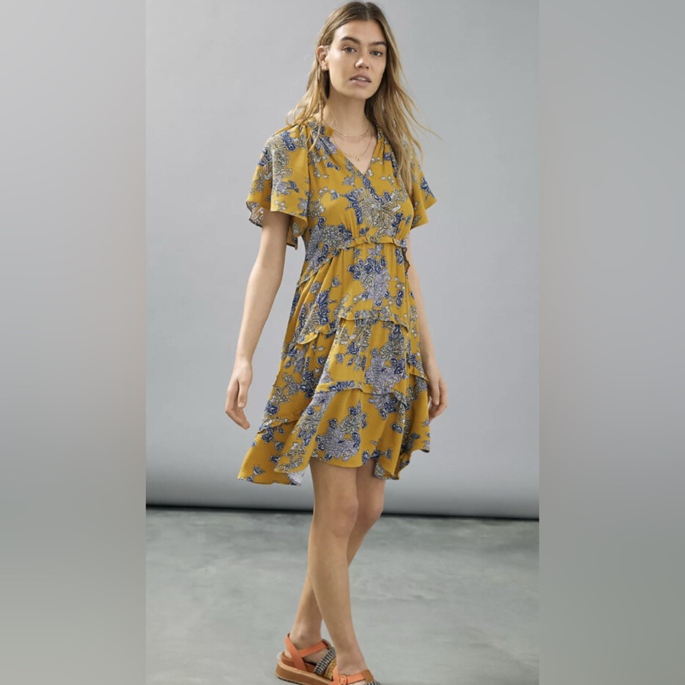 By Anthropologie Robin Tiered Mini Dress